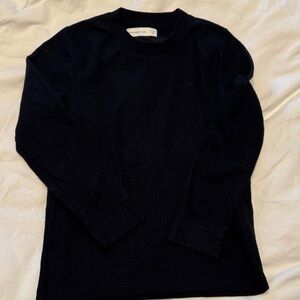 Abercrombie Kida Black Long Sleeve Waffle Top Sz 7/8